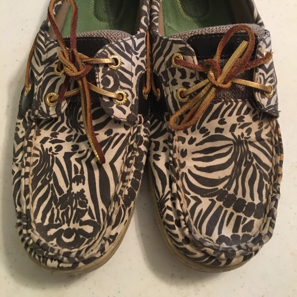 Women’s zebra sperrys